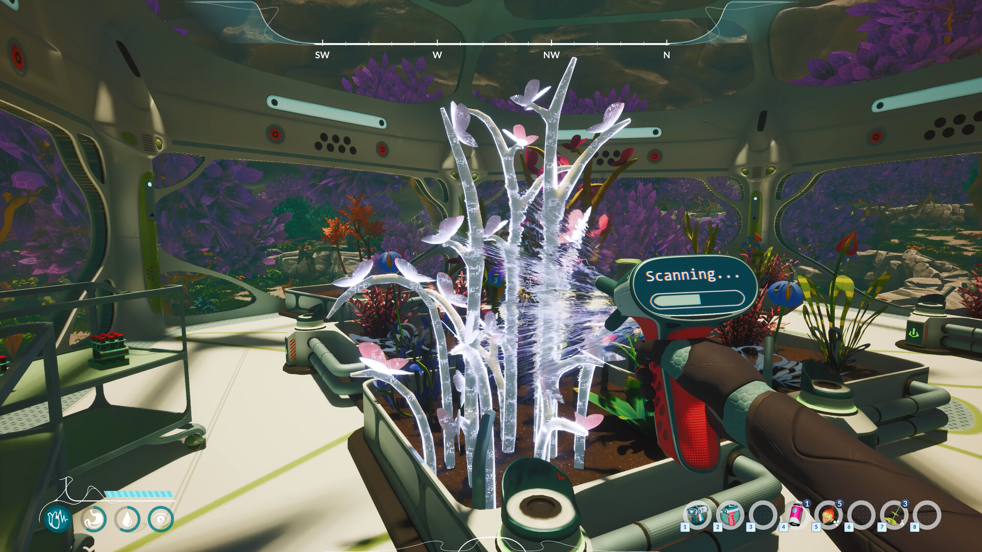 Laboratory interior with crystalline alien plant — biome specimen — Honeycomb: The World Beyond